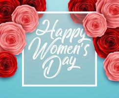 International Happy Women's Day. Square Frame Luxury for space for text on blue background vector
