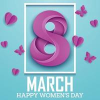 International Happy Women's Day. Square Frame Luxury for space for text on blue background vector