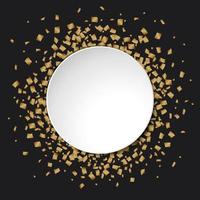 Golden confetti luxury festive on black background vector