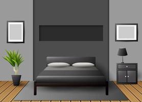 Modern interior bedroom vector