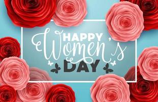 International Happy Women's Day. Square Frame Luxury for space for text on blue background vector