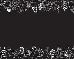 Doodle of easter eggs set collection on black background vector