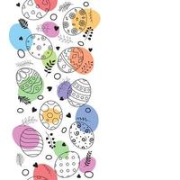 Doodle of easter eggs set collection with ornaments and colored eggs on white background vector