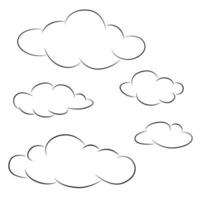 colección de iconos de nubes vector