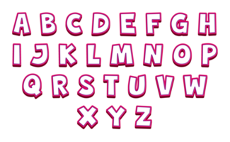 ensemble d'alphabet 3d coloré créatif png