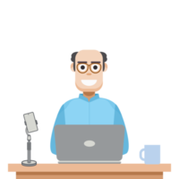 man playing laptop work from home png