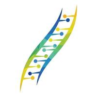 Science genetics vector logo design. Genetic analysis, research biotech code DNA. Biotechnology genome chromosome.