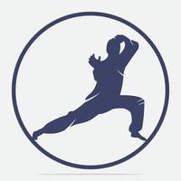 logo deportivo de karate. vector de silueta de arte marcial, diseño de logotipo deportivo de lucha.