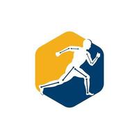 Physiotherapy treatment concept vector design. Human running Physiotherapy clinic logo.