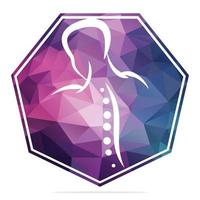 Chiropractic Logo Design Vector illustration. Human backbone Pain Logo. Spine care logo.