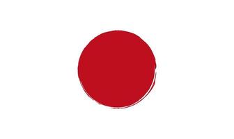 Flag of Japan, brush strokes. Grunge. On a white background. vector