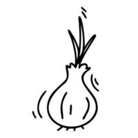 Doodle cartoon contour onion vector