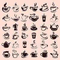 conjunto de iconos de café. logotipo de café. ilustración vectorial vector