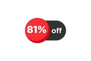 81 discount, Sales Vector badges for Labels, , Stickers, Banners, Tags, Web Stickers, New offer. Discount origami sign banner.