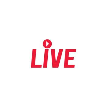 Live streaming broadcast logo icon design vector