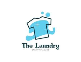 Modern laundry logo design template vector