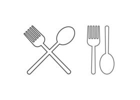 Spoon and fork outline symbol illustration vector