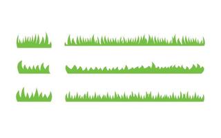 Set of flat grass elements design illustration vector