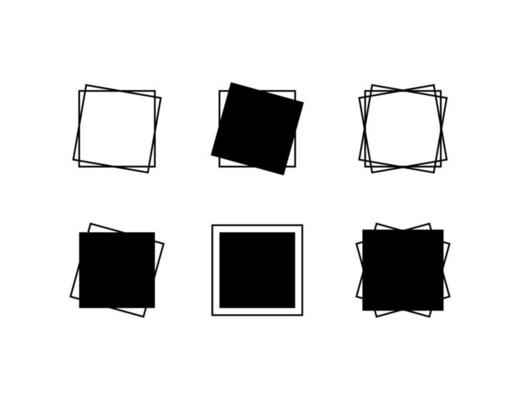 Blank decorative square frame shape template