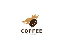 Coffee king logo with crown illustration vector