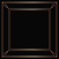 Vector golden frame on the black background. Isolated art deco design