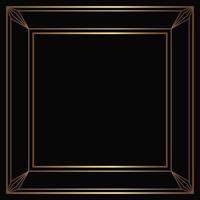 Vector golden frame on the black background. Isolated art deco design