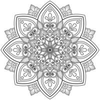 patrón de arte digital mandala arte en la pared libro para colorear patrón de encaje el diseño del tatuaje para una camisa de pintura de papel tapiz y diseño de etiqueta de plantilla de azulejo adorno circular decorativo en estilo étnico oriental vector