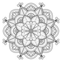 patrón de arte digital mandala arte en la pared libro para colorear patrón de encaje el diseño del tatuaje para una camisa de pintura de papel tapiz y diseño de etiqueta de plantilla de azulejo adorno circular decorativo en estilo étnico oriental vector