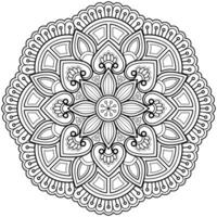 patrón de arte digital mandala arte en la pared libro para colorear patrón de encaje el diseño del tatuaje para una camisa de pintura de papel tapiz y diseño de etiqueta de plantilla de azulejo adorno circular decorativo en estilo étnico oriental vector