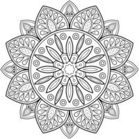 patrón de arte digital mandala arte en la pared libro para colorear patrón de encaje el diseño del tatuaje para una camisa de pintura de papel tapiz y diseño de etiqueta de plantilla de azulejo adorno circular decorativo en estilo étnico oriental vector