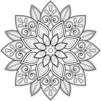 patrón de arte digital mandala arte en la pared libro para colorear patrón de encaje el diseño del tatuaje para una camisa de pintura de papel tapiz y diseño de etiqueta de plantilla de azulejo adorno circular decorativo en estilo étnico oriental vector