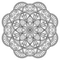 patrón de arte digital mandala arte en la pared libro para colorear patrón de encaje el diseño del tatuaje para una camisa de pintura de papel tapiz y diseño de etiqueta de plantilla de azulejo adorno circular decorativo en estilo étnico oriental vector