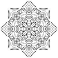 patrón de arte digital mandala arte en la pared libro para colorear patrón de encaje el diseño del tatuaje para una camisa de pintura de papel tapiz y diseño de etiqueta de plantilla de azulejo adorno circular decorativo en estilo étnico oriental vector