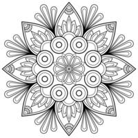 patrón de arte digital mandala arte en la pared libro para colorear patrón de encaje el diseño del tatuaje para una camisa de pintura de papel tapiz y diseño de etiqueta de plantilla de azulejo adorno circular decorativo en estilo étnico oriental vector