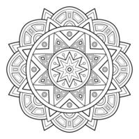 patrón de arte digital mandala arte en la pared libro para colorear patrón de encaje el diseño del tatuaje para una camisa de pintura de papel tapiz y diseño de etiqueta de plantilla de azulejo adorno circular decorativo en estilo étnico oriental vector