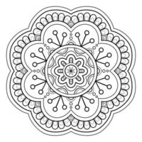 patrón de arte digital mandala arte en la pared libro para colorear patrón de encaje el diseño del tatuaje para una camisa de pintura de papel tapiz y diseño de etiqueta de plantilla de azulejo adorno circular decorativo en estilo étnico oriental vector