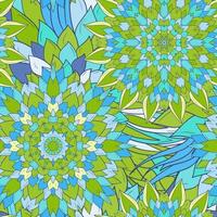 Seamless geometric pattern with flowers vector