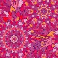 Seamless geometric pattern with flowers vector