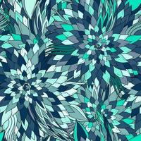 Seamless geometric pattern with flowers vector