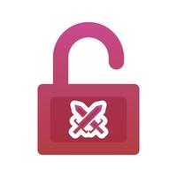 sword padlock logo gradient design template icon element vector