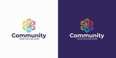 Creative Colorful social group logo vector