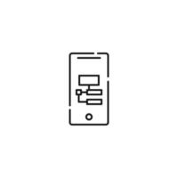 Display of phone. Vector line symbol drawn in modern flat style. Perfect for web site, stores, internet pages. Editable stroke. Line icon of computer or program algorithm on display of phone