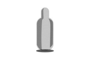 shading of a bottle or bottle in line art style vector