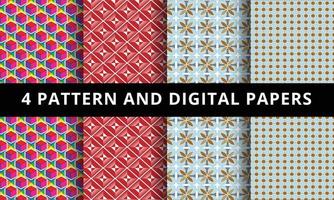 Seamless Geometric Patterns and Digital Paper. Vector Seamless Geometric Patterns and Digital Paper.