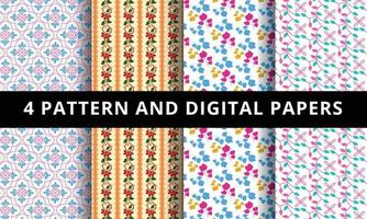 Floral Pattern and Digital Paper. Vector Floral Pattern and Digital Paper.