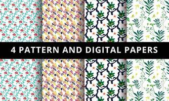 Floral Pattern and Digital Paper. Vector Floral Pattern and Digital Paper.