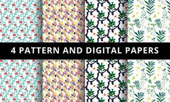 Floral Pattern and Digital Paper. Vector Floral Pattern and Digital Paper.