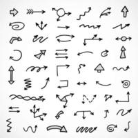 Vector set of hand drawn arrows, elements for presentation