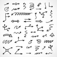 Vector set of hand drawn arrows, elements for presentation