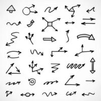 Vector set of hand drawn arrows, elements for presentation